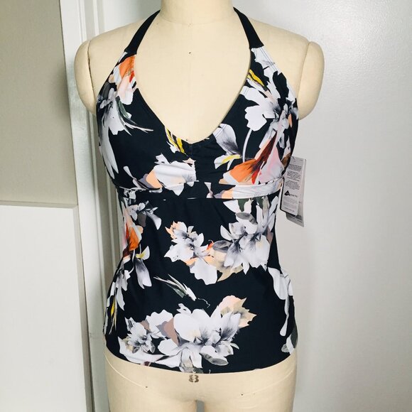 Athleta Swimsuit Bathing Suit Floral Halter Top 34 D DD - Picture 1 of 9